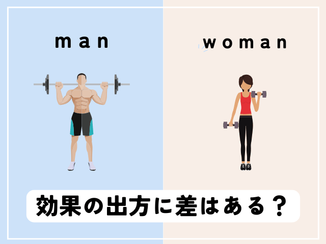 男性と女性の効果の違い